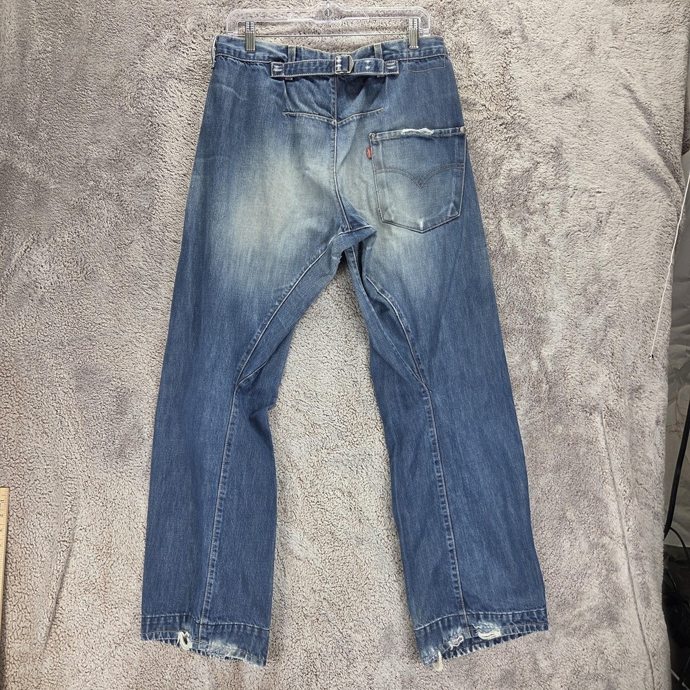 Vintage Levis Engineered Jeans Mens 32x34 Blue Twisted Buckle Back Button Fly